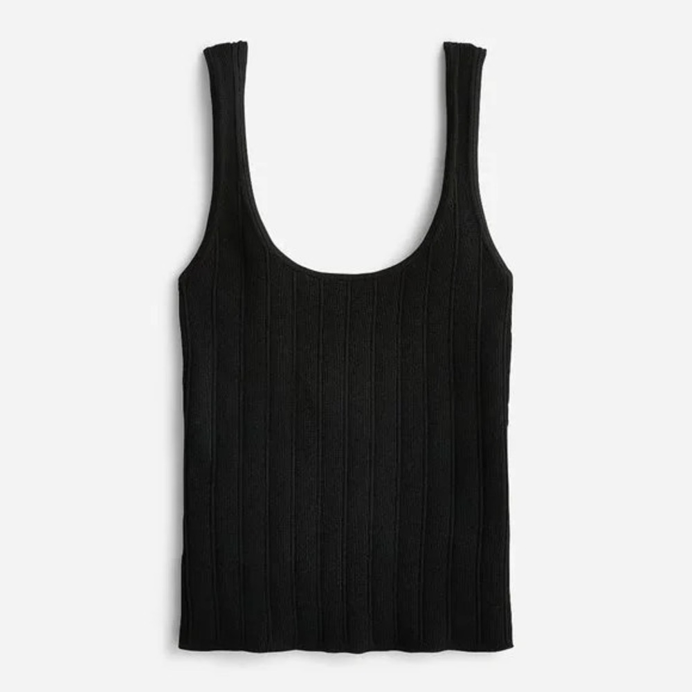 J. Crew Black super sculpt scoopneck sweater tank
